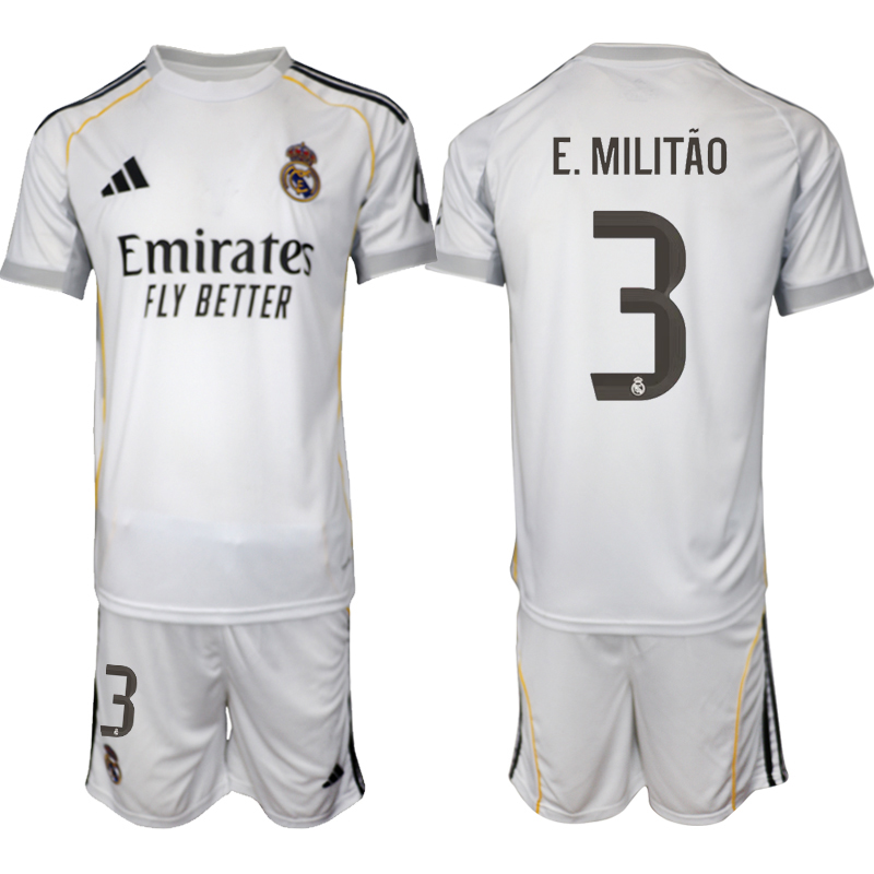 Men 2025-2026 Club Real Madrid home white #3 Soccer Jersey 01->real madrid jersey->Soccer Club Jersey